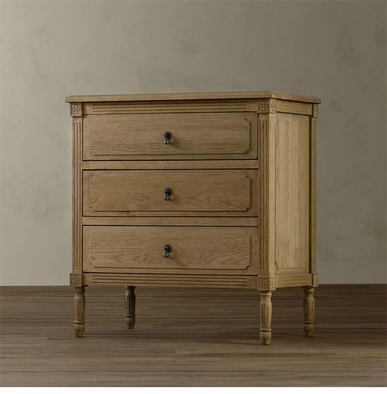 オーク材製ナイトテーブル - ステンレスハードウェア付き、洗練されたデザインの収納家具 fljgj-2131