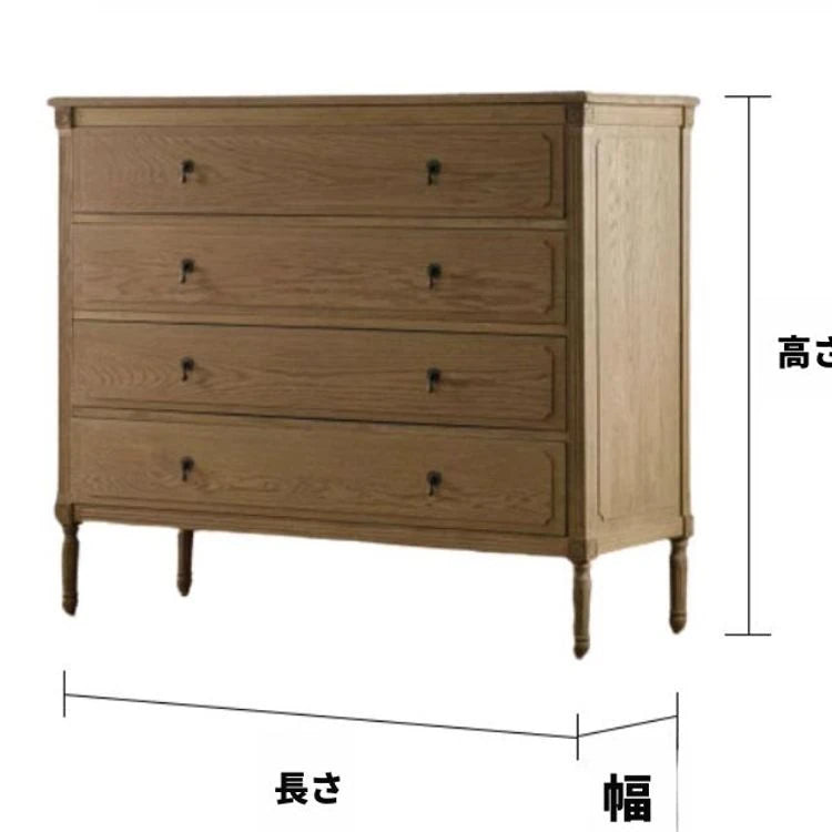 オーク製 ステンレス金具付き 3段キャビネット | シンプルで洗練されたデザインの収納家具 fljgj-2132