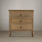 オーク製 ステンレス金具付き 3段キャビネット | シンプルで洗練されたデザインの収納家具 fljgj-2132