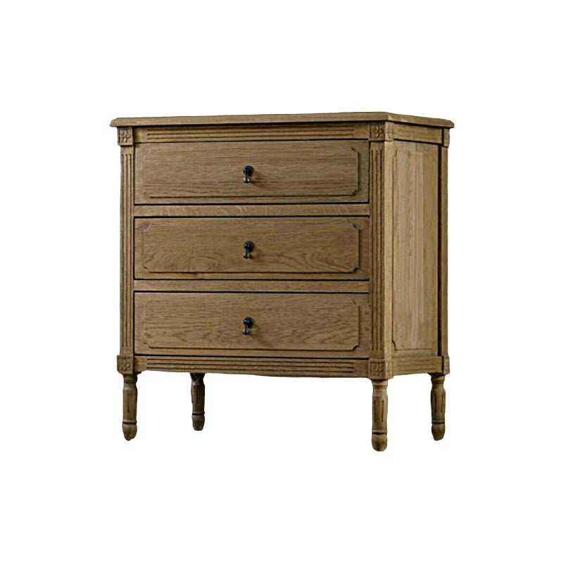 オーク製 ステンレス金具付き 3段キャビネット | シンプルで洗練されたデザインの収納家具 fljgj-2132