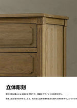 オーク製 ステンレス金具付き 3段キャビネット | シンプルで洗練されたデザインの収納家具 fljgj-2132