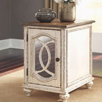 オーク材使用のエレガントなナイトテーブル|多層板とガラスの洗練されたデザイン fljgj-2137