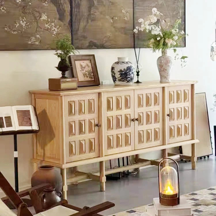 オーク多層板キャビネット|シンプルでスタイリッシュな収納家具|リビング・ダイニングに最適 fljgj-2139