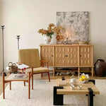 オーク多層板キャビネット|シンプルでスタイリッシュな収納家具|リビング・ダイニングに最適 fljgj-2139