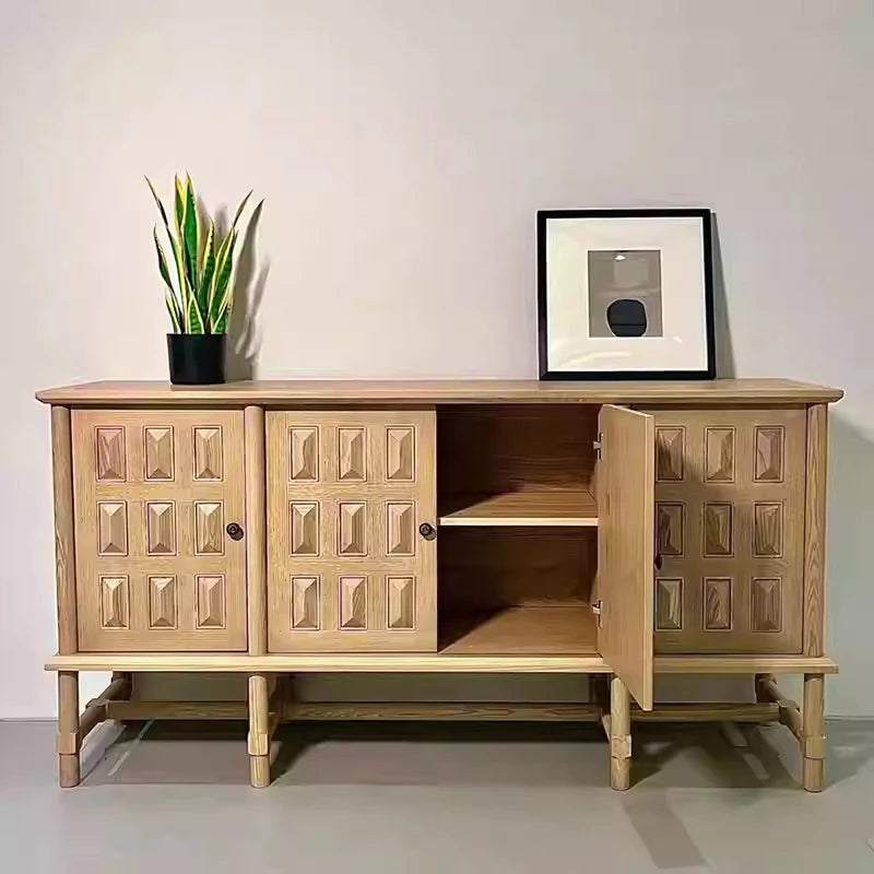 オーク多層板キャビネット|シンプルでスタイリッシュな収納家具|リビング・ダイニングに最適 fljgj-2139