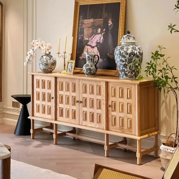 オーク多層板キャビネット|シンプルでスタイリッシュな収納家具|リビング・ダイニングに最適 fljgj-2139