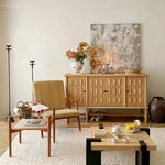 オーク多層板キャビネット|シンプルでスタイリッシュな収納家具|リビング・ダイニングに最適 fljgj-2139