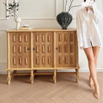 オーク多層板キャビネット|シンプルでスタイリッシュな収納家具|リビング・ダイニングに最適 fljgj-2139