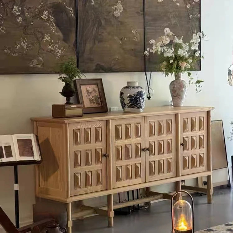 オーク多層板キャビネット|シンプルでスタイリッシュな収納家具|リビング・ダイニングに最適 fljgj-2139