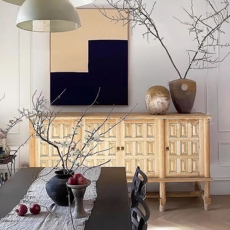 オーク多層板キャビネット|シンプルでスタイリッシュな収納家具|リビング・ダイニングに最適 fljgj-2139