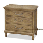 オーク製ナイトテーブル - スタイリッシュなデザインと機能性を兼ね備えた3段収納引き出し付きテーブル fljgj-2140