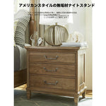 オーク製ナイトテーブル - スタイリッシュなデザインと機能性を兼ね備えた3段収納引き出し付きテーブル fljgj-2140
