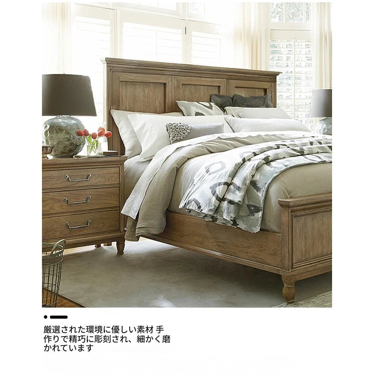 オーク製ナイトテーブル - スタイリッシュなデザインと機能性を兼ね備えた3段収納引き出し付きテーブル fljgj-2140