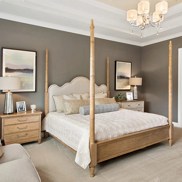 オーク製ナイトテーブル - スタイリッシュなデザインと機能性を兼ね備えた3段収納引き出し付きテーブル fljgj-2140