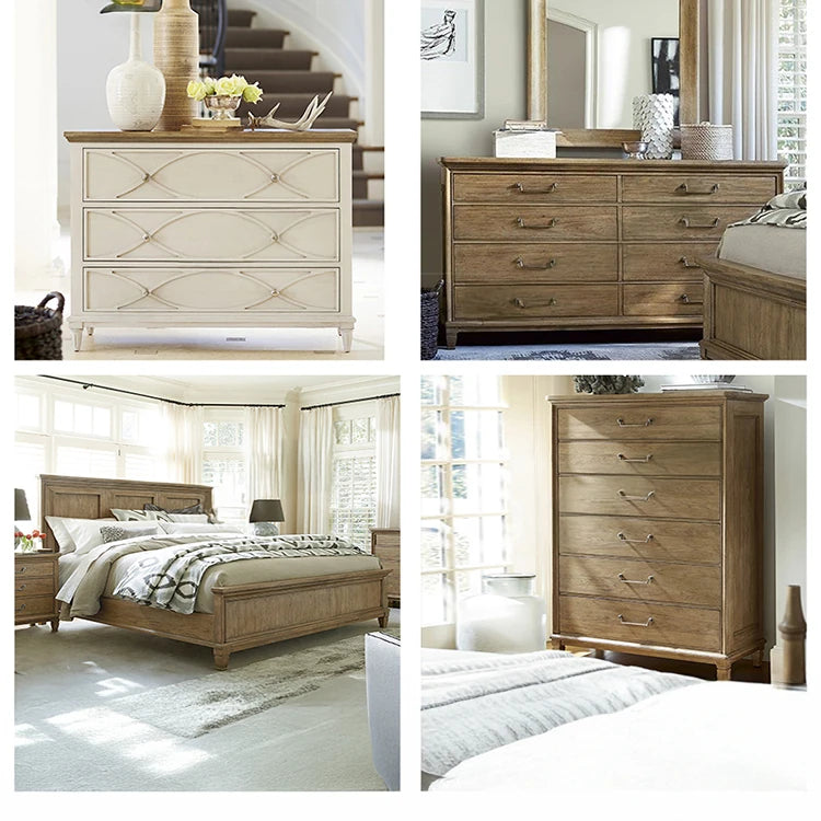 オーク製ナイトテーブル - スタイリッシュなデザインと機能性を兼ね備えた3段収納引き出し付きテーブル fljgj-2140