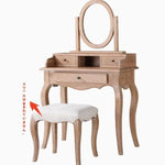 オーク多層板とガラスのクラシック化粧台 | スタイリッシュなメイクアップスペースを演出! fljgj-2141