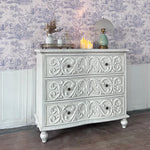 オーク多層板製 エレガントキャビネット 3段引き出し付き 豪華な装飾デザイン 家具インテリア fljgj-2142