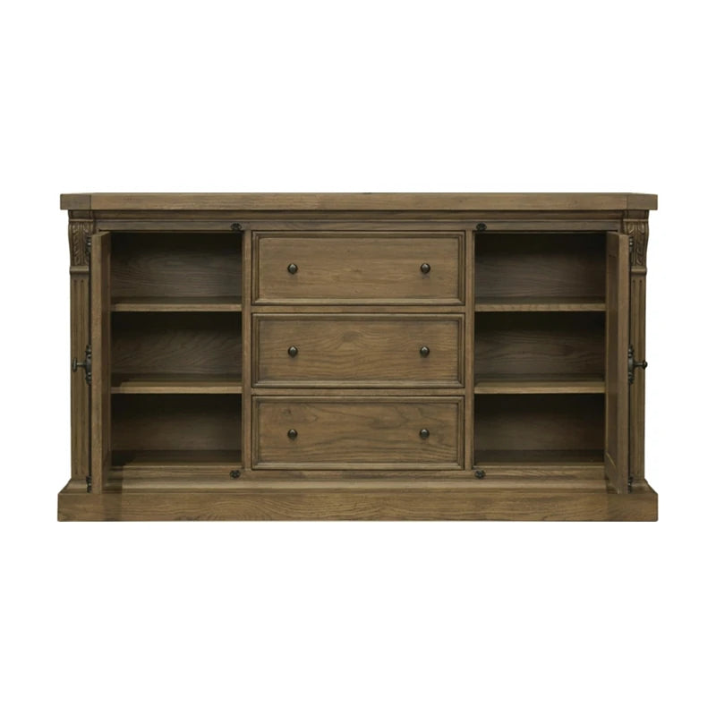 オーク多層板キャビネット - クラシックデザインの収納ソリューションで、インテリアを格上げ! fljgj-2148