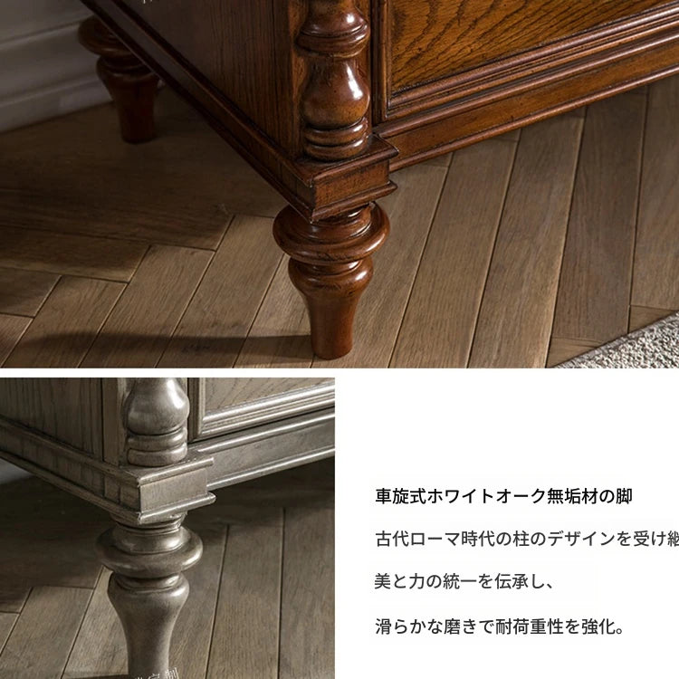 オーク製 キャビネット 高級感あふれる多層板収納家具 おしゃれなデザインでリビング・寝室に最適 fljgj-2149