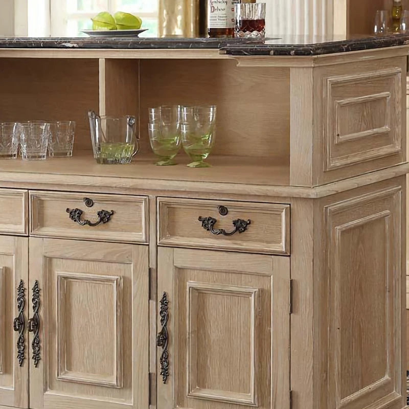 オーク多層板製のエレガントなキャビネット - 高級大理石天板付きデザイン家具 fljgj-2150