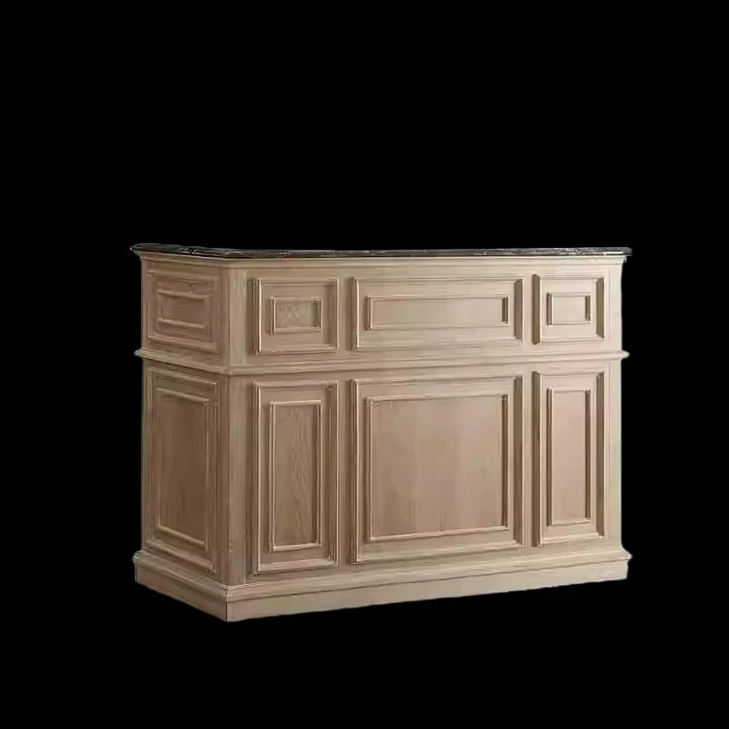 オーク多層板製のエレガントなキャビネット - 高級大理石天板付きデザイン家具 fljgj-2150