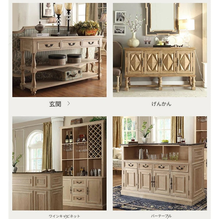 オーク多層板製のエレガントなキャビネット - 高級大理石天板付きデザイン家具 fljgj-2150