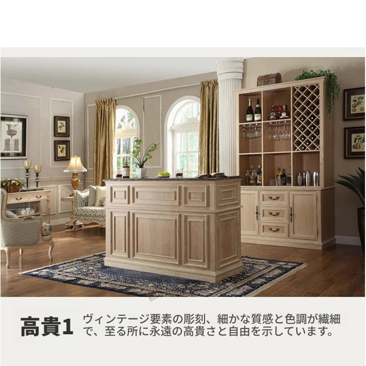 オーク多層板製のエレガントなキャビネット - 高級大理石天板付きデザイン家具 fljgj-2150