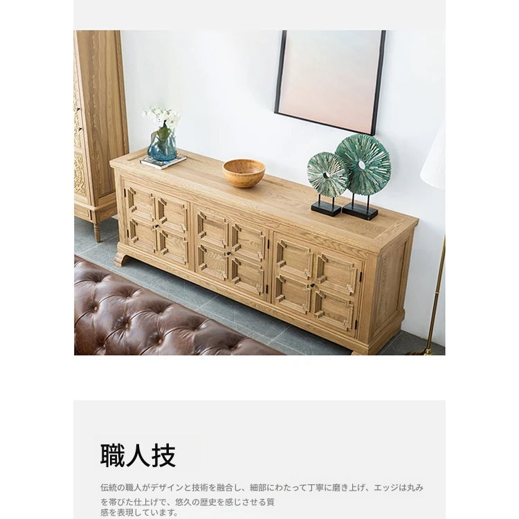 オーク多層板キャビネット|洗練されたデザインで収納力抜群!家庭でのスタイリッシュなアクセントを演出 fljgj-2154