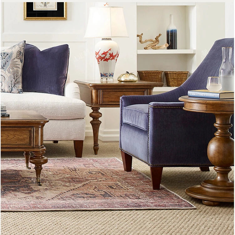 オーク製センターテーブル - クラシックデザインで魅力的なリビングルームの中心に最適な多層板テーブル fljgj-2155