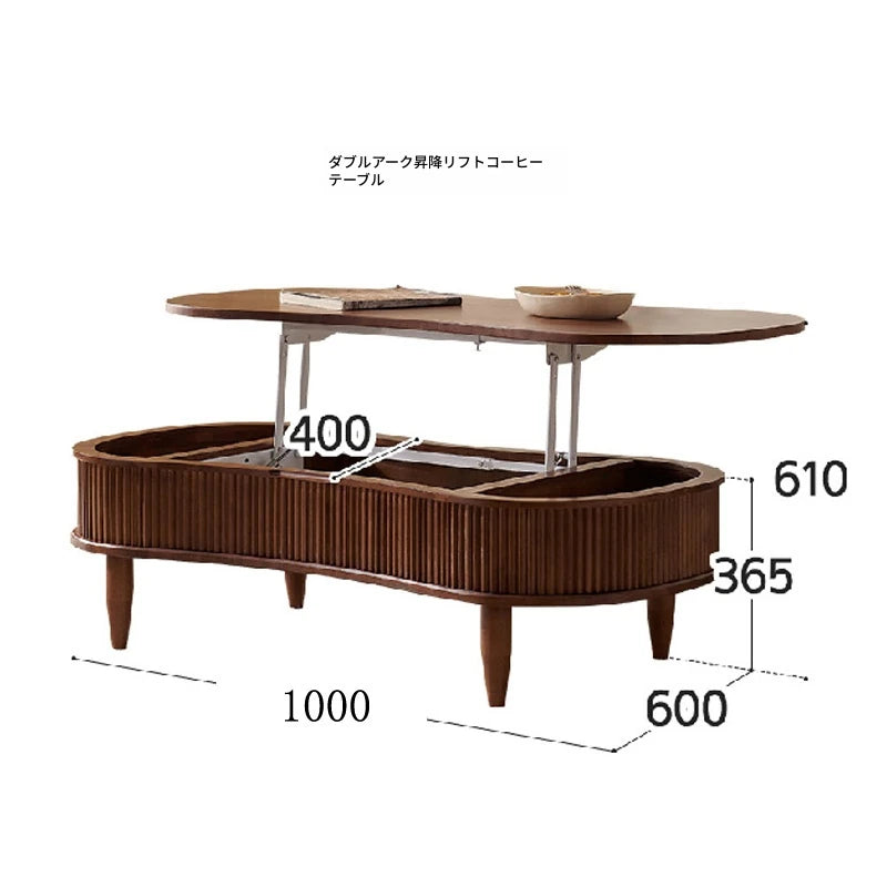 無垢材使用!便利なリフトアップセンターテーブル - おしゃれなリビング空間を演出! fls-5329
