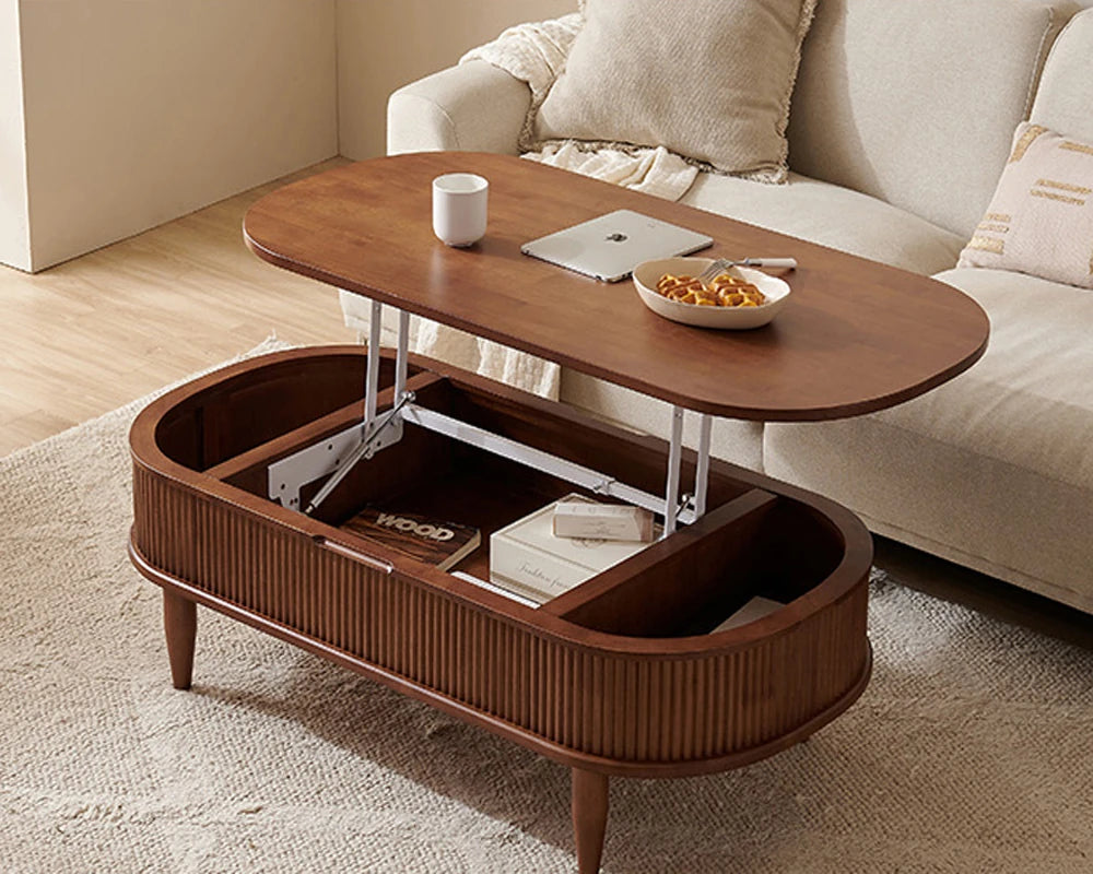 無垢材使用!便利なリフトアップセンターテーブル - おしゃれなリビング空間を演出! fls-5329