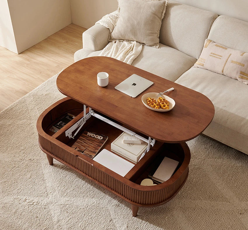 無垢材使用!便利なリフトアップセンターテーブル - おしゃれなリビング空間を演出! fls-5329