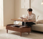 無垢材使用!便利なリフトアップセンターテーブル - おしゃれなリビング空間を演出! fls-5329