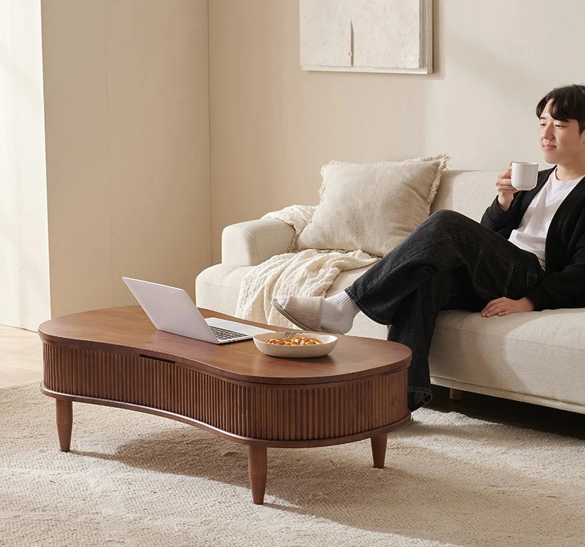 無垢材使用!便利なリフトアップセンターテーブル - おしゃれなリビング空間を演出! fls-5329
