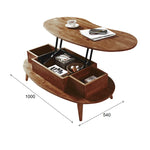 おしゃれなオーバルセンターテーブル - スタイリッシュな収納付きリビング家具 fls-5330