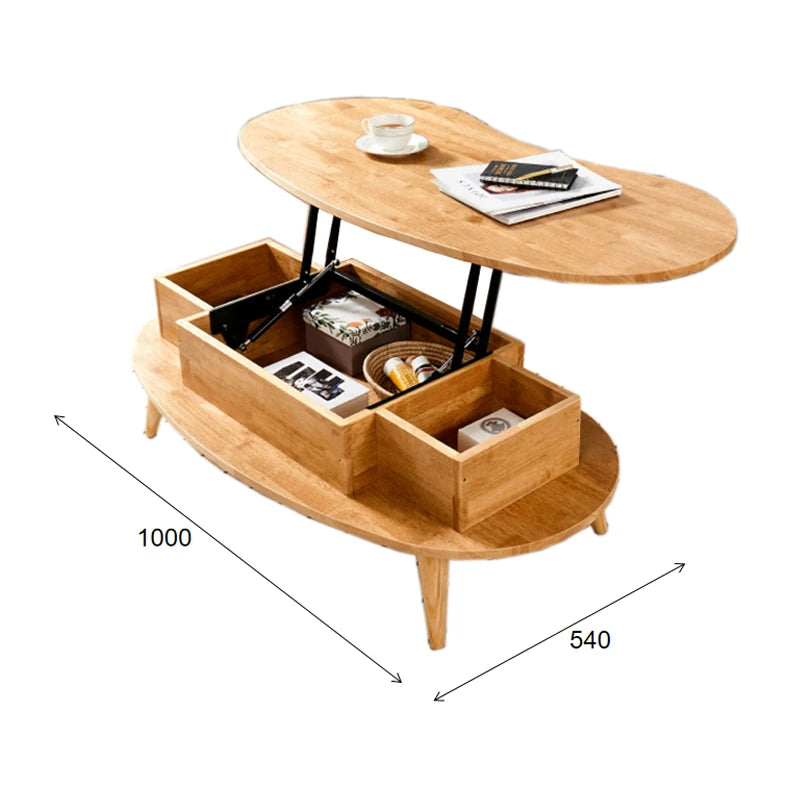 おしゃれなオーバルセンターテーブル - スタイリッシュな収納付きリビング家具 fls-5330