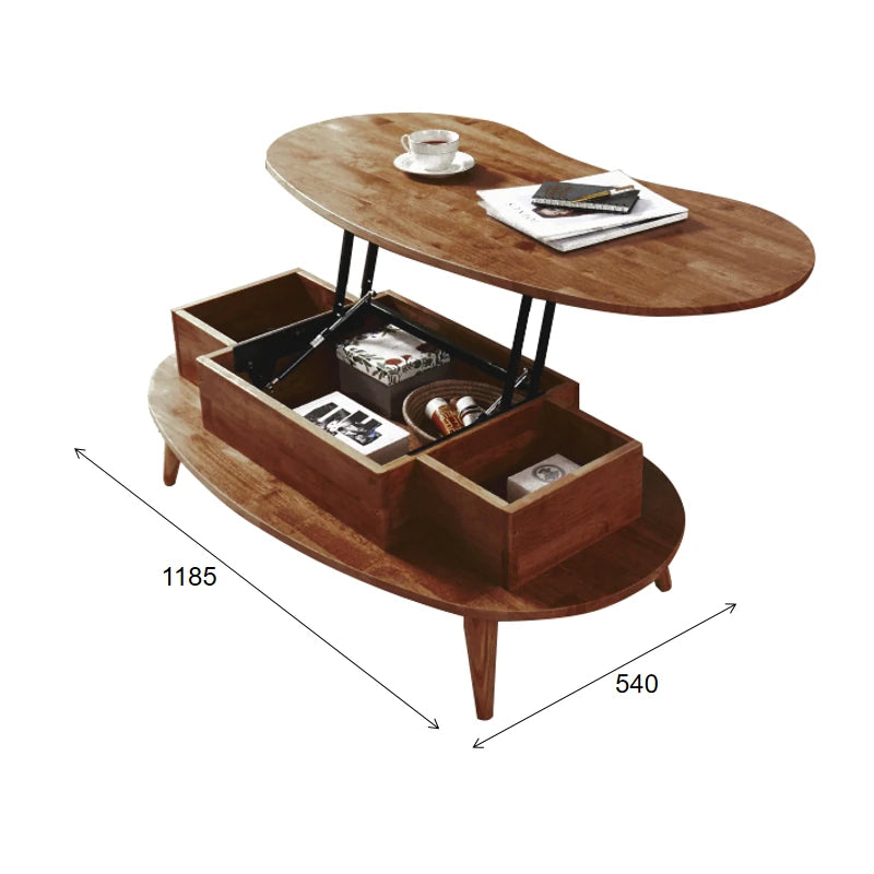おしゃれなオーバルセンターテーブル - スタイリッシュな収納付きリビング家具 fls-5330
