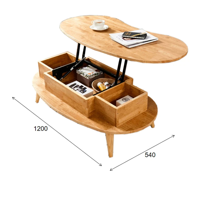 おしゃれなオーバルセンターテーブル - スタイリッシュな収納付きリビング家具 fls-5330