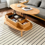 おしゃれなオーバルセンターテーブル - スタイリッシュな収納付きリビング家具 fls-5330