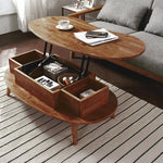 おしゃれなオーバルセンターテーブル - スタイリッシュな収納付きリビング家具 fls-5330