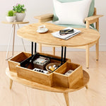 おしゃれなオーバルセンターテーブル - スタイリッシュな収納付きリビング家具 fls-5330