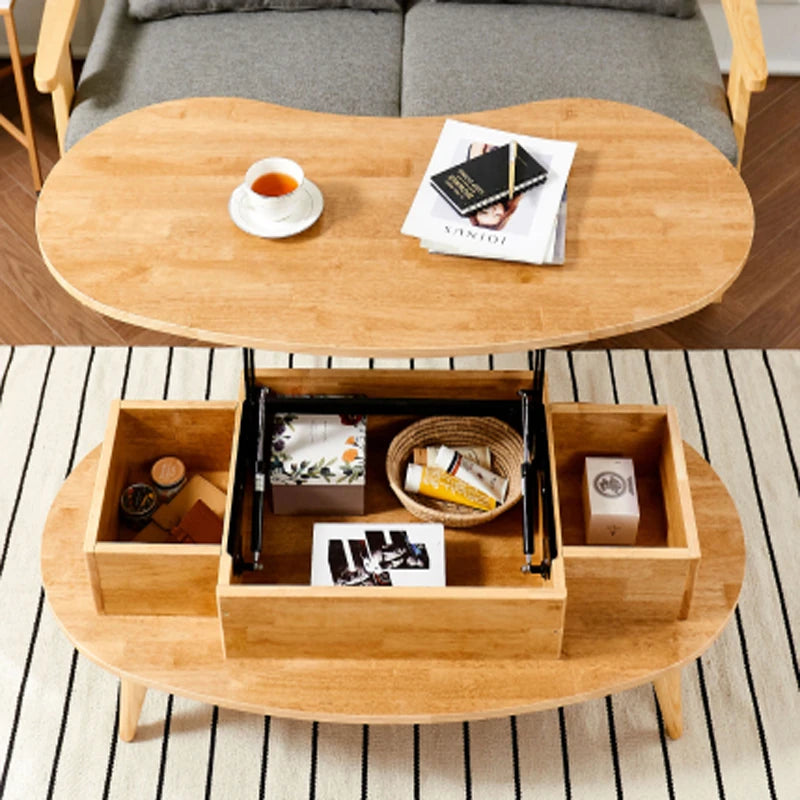 おしゃれなオーバルセンターテーブル - スタイリッシュな収納付きリビング家具 fls-5330