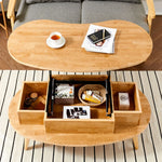 おしゃれなオーバルセンターテーブル - スタイリッシュな収納付きリビング家具 fls-5330