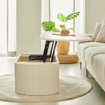 リフトアップセンターテーブル | おしゃれなホワイトデザイン | スペースを有効活用 | シンプルで多機能なリビング家具 fls-5331