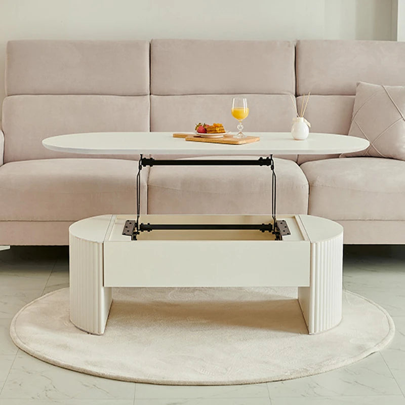 リフトアップセンターテーブル | おしゃれなホワイトデザイン | スペースを有効活用 | シンプルで多機能なリビング家具 fls-5331