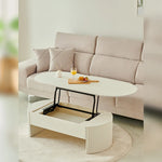 リフトアップセンターテーブル | おしゃれなホワイトデザイン | スペースを有効活用 | シンプルで多機能なリビング家具 fls-5331