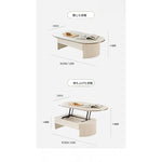 リフトアップセンターテーブル | おしゃれなホワイトデザイン | スペースを有効活用 | シンプルで多機能なリビング家具 fls-5331