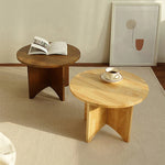 センターテーブル|モダンデザインでリビングにぴったりな円形テーブル|天然木製の温かみある質感 fls-5333