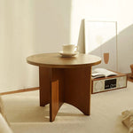 センターテーブル|モダンデザインでリビングにぴったりな円形テーブル|天然木製の温かみある質感 fls-5333