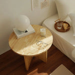 センターテーブル|モダンデザインでリビングにぴったりな円形テーブル|天然木製の温かみある質感 fls-5333